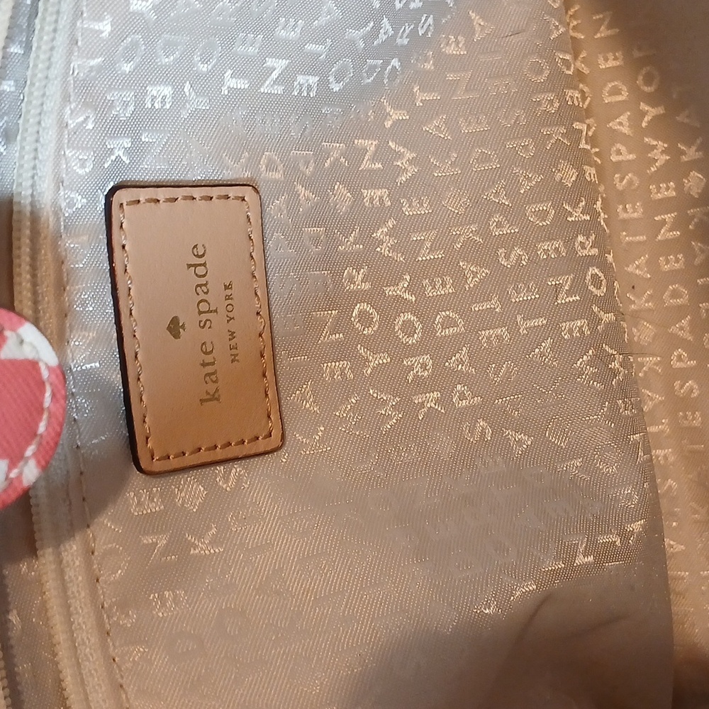 Kate Spade Pink and White Leaf Print Tote - Picture 5 of 8